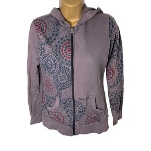 Vintage Y2K Yak N Yeti Full Zip Printed Hoodie Small